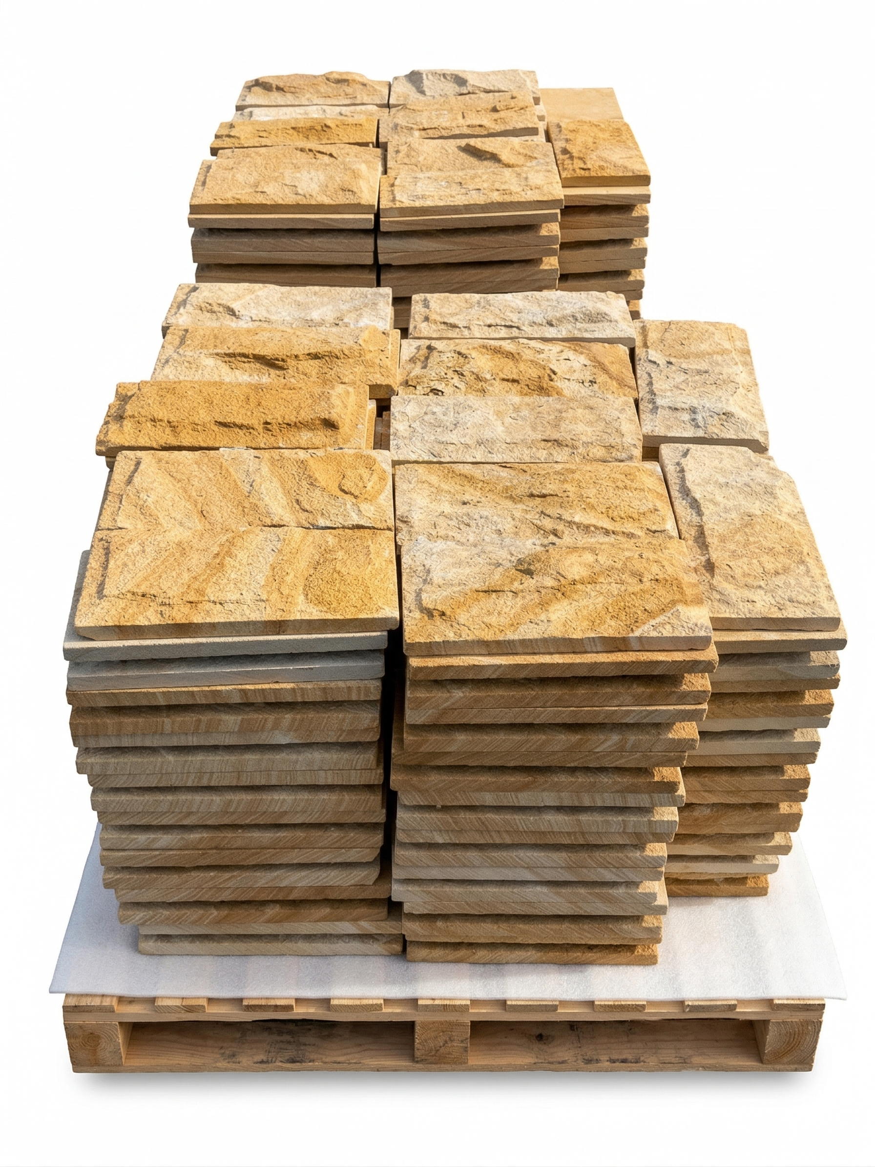 Sawn & Rock Face Sandstone Cladding 400x200x30mm